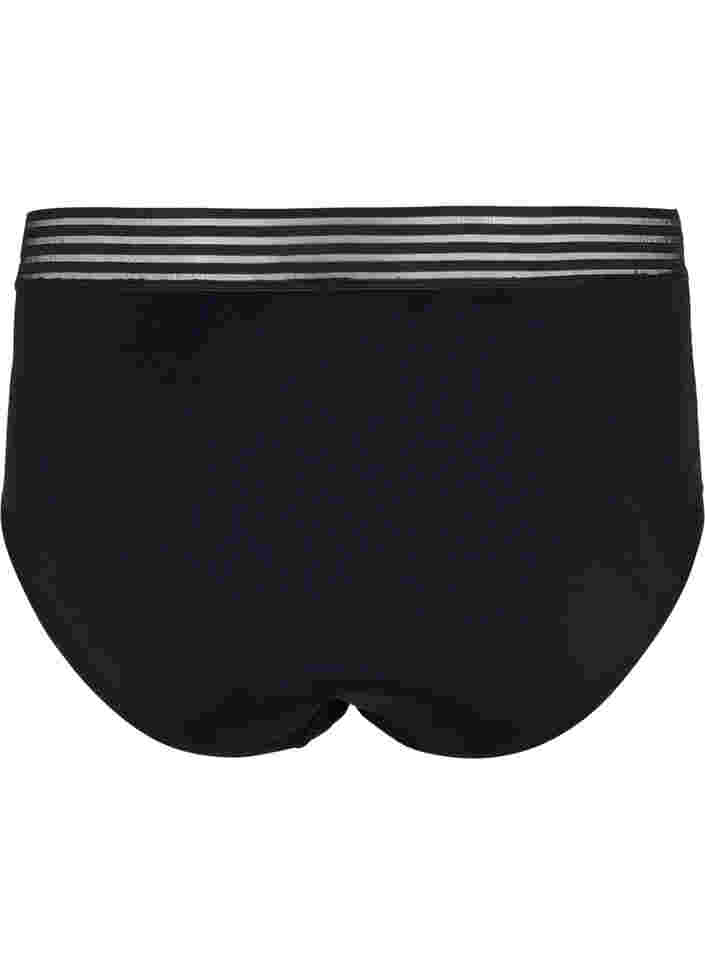 Hochtaillierte Bikinihose mit Mesh, Black, Packshot image number 1