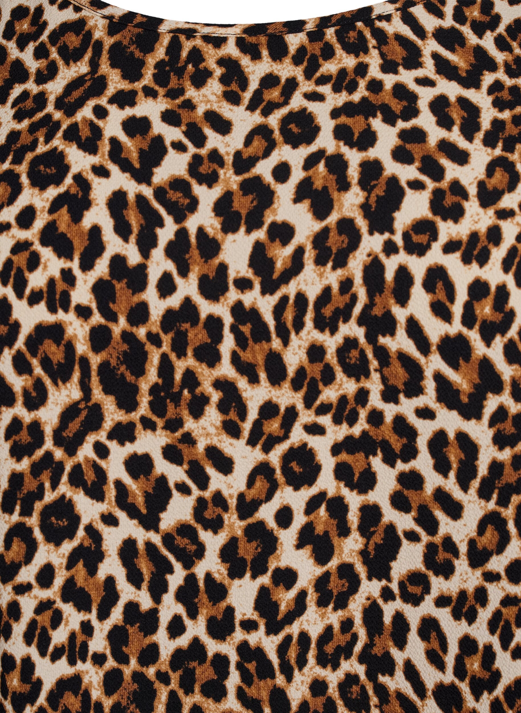 Zizzi Kleid mit Aufdruck und kurzen &Auml;rmeln, Braun, Packshot image number 2