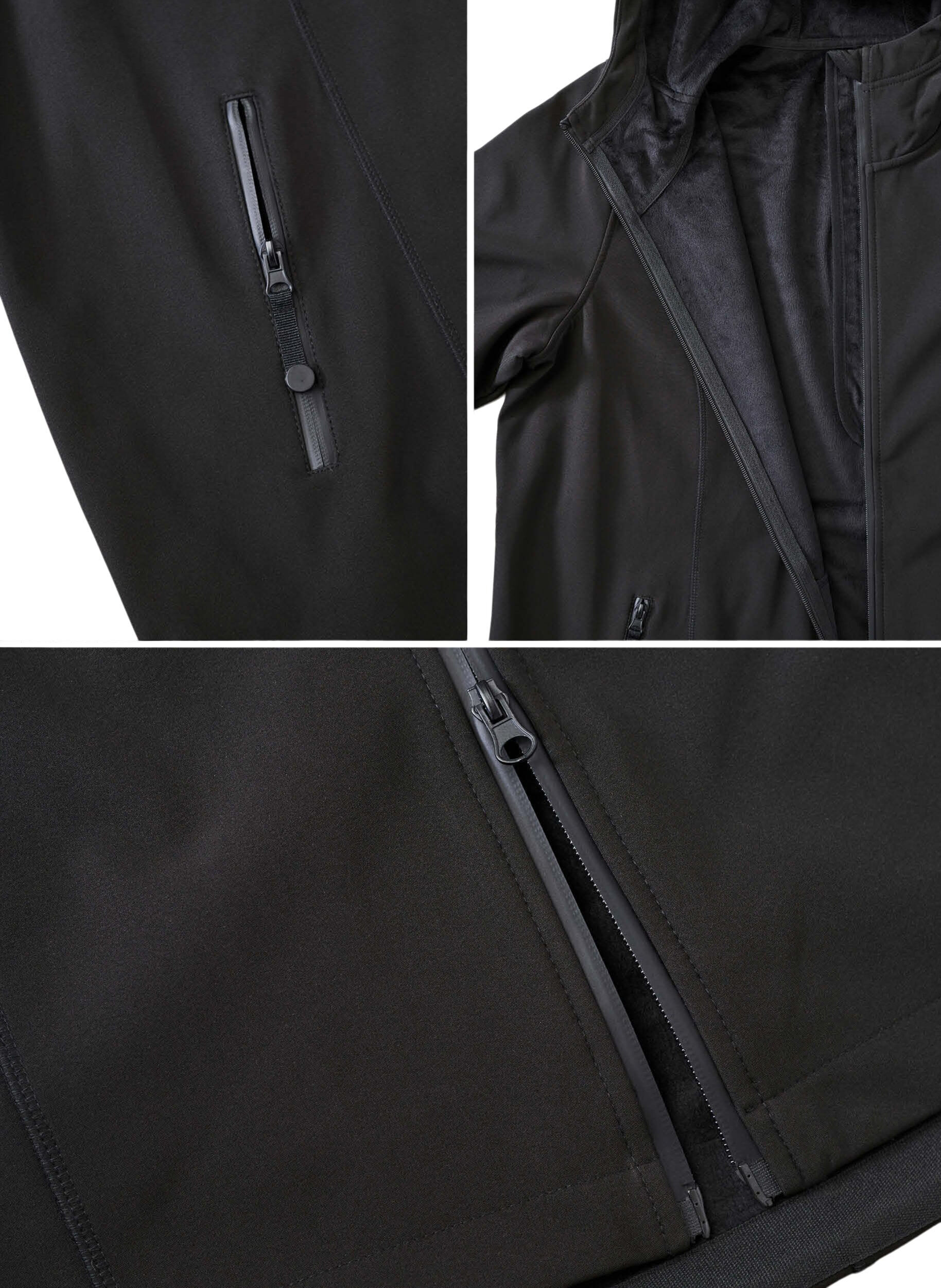 Zizzi Kurze Softshell-Jacke mit abnehmbarer Kapuze, Schwarz, Packshot image number 4