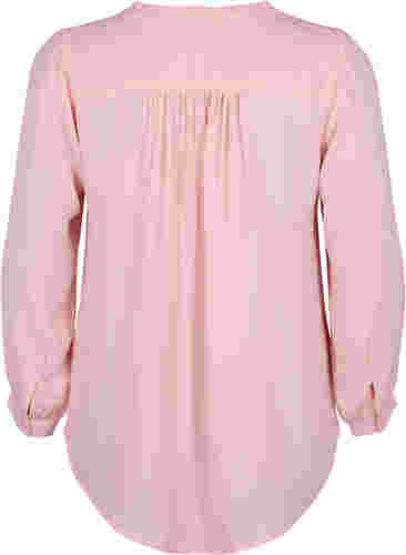 	 Langärmelige Bluse mit V-Ausschnitt, Strawberry Cream, Packshot image number 1