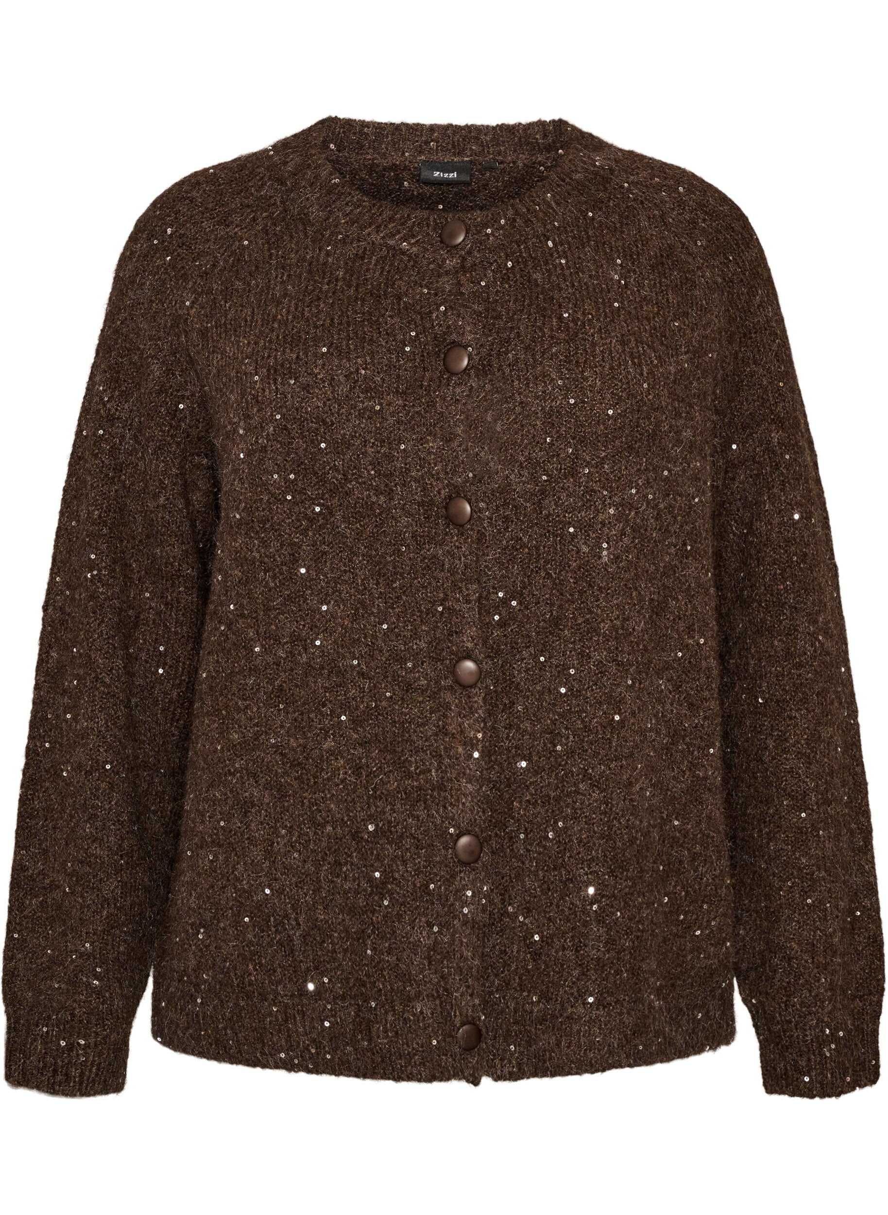 Cardigan mit Pailletten und Kn&ouml;pfen