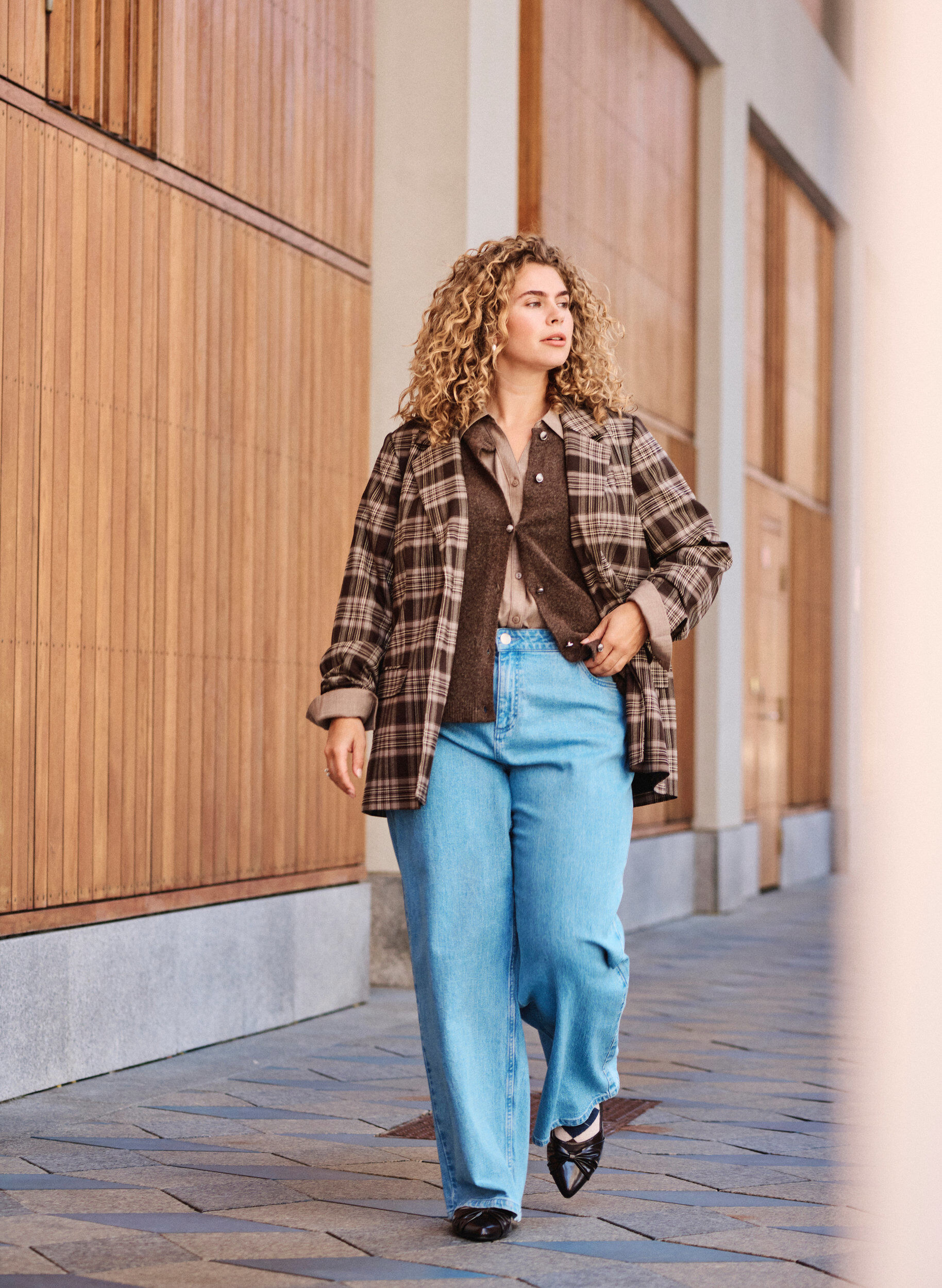 Wide-Leg-Jeans mit hoher Taille