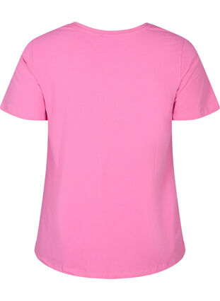 Einfarbiges basic T-Shirt aus Baumwolle, Wild Orchid, Packshot image number 1