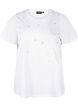 Baumwoll-T-Shirt mit Strasssteinen, Bright White, Packshot image number 0