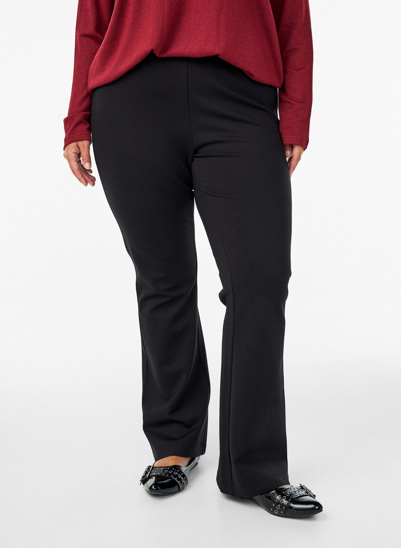 Bootcut-Hose aus Viskose-Mix, Schwarz, Model image number 2