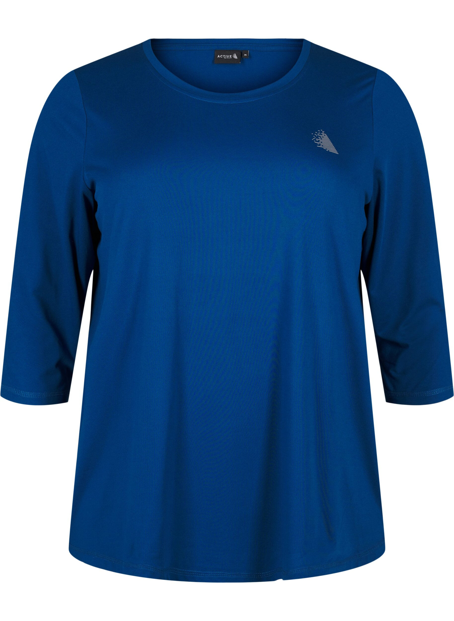 Zizzi Trainingsshirt mit 3/4-&Auml;rmeln, Blau, Packshot image number 0