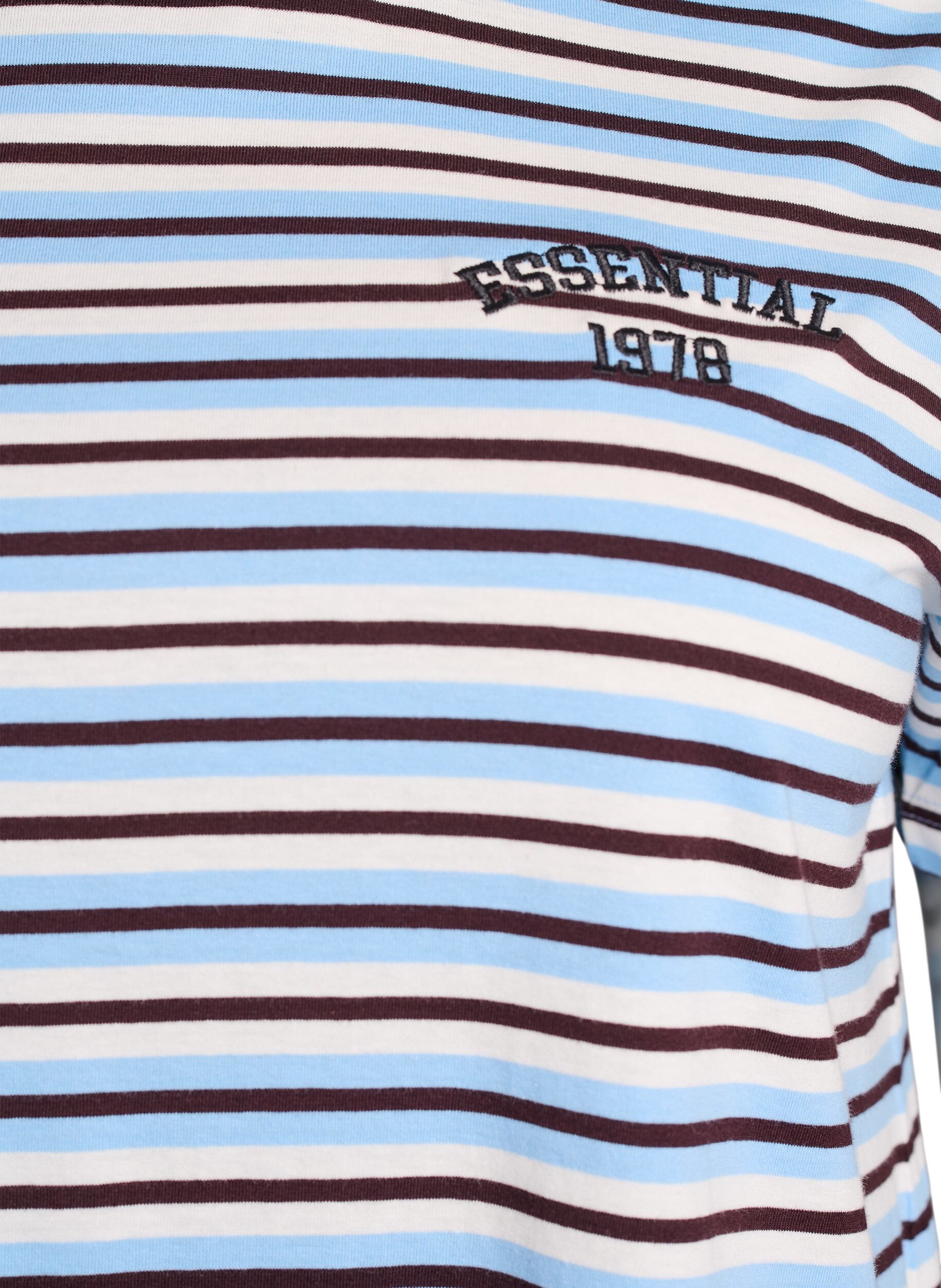 Zizzi T-Shirt aus Baumwolle mit Streifen, Blau, Packshot image number 2