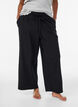 Gerippte Pyjamahose mit geraden Beinen, Schwarz, Model image number 1