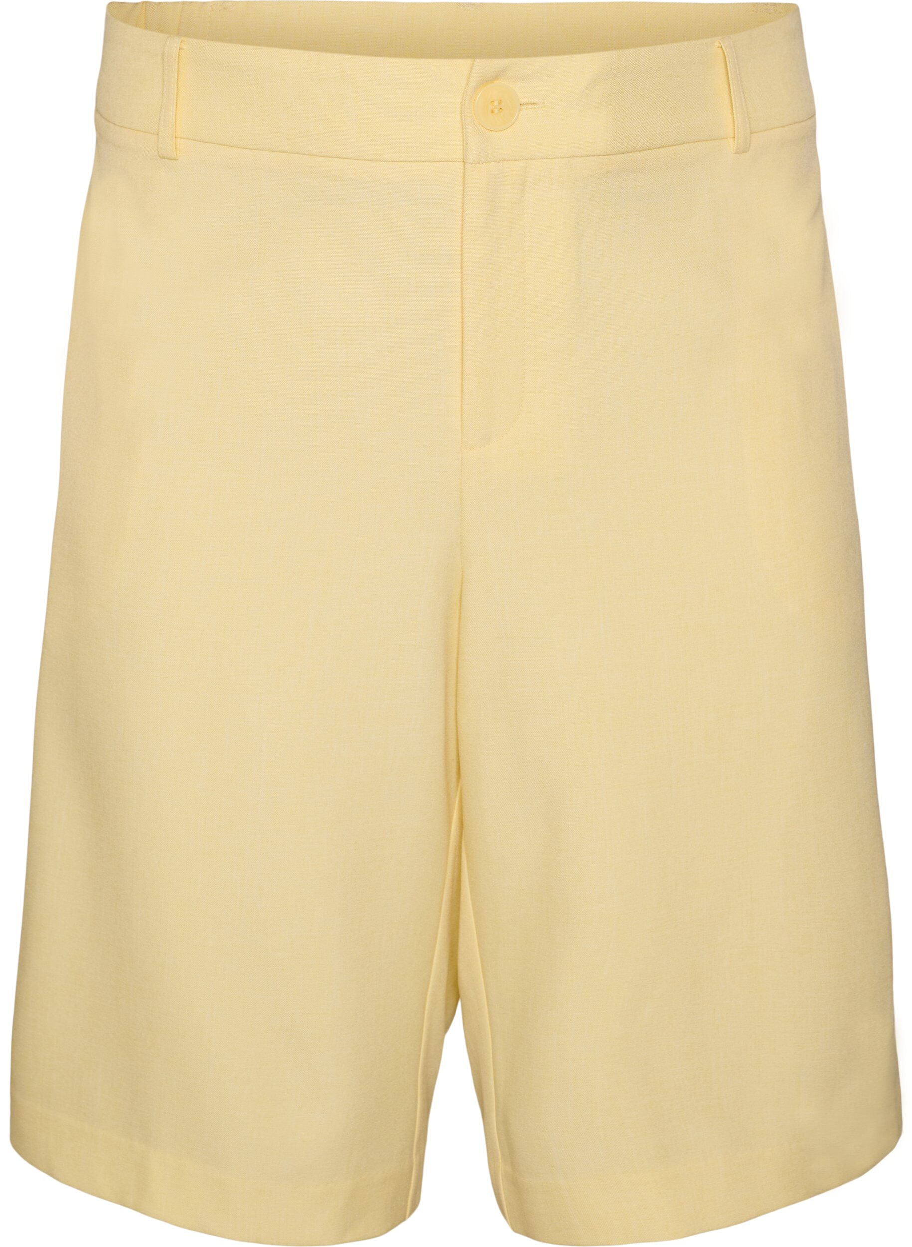 Zizzi Lockere Bermudashorts mit hoher Taille, Gelb, Packshot image number 0