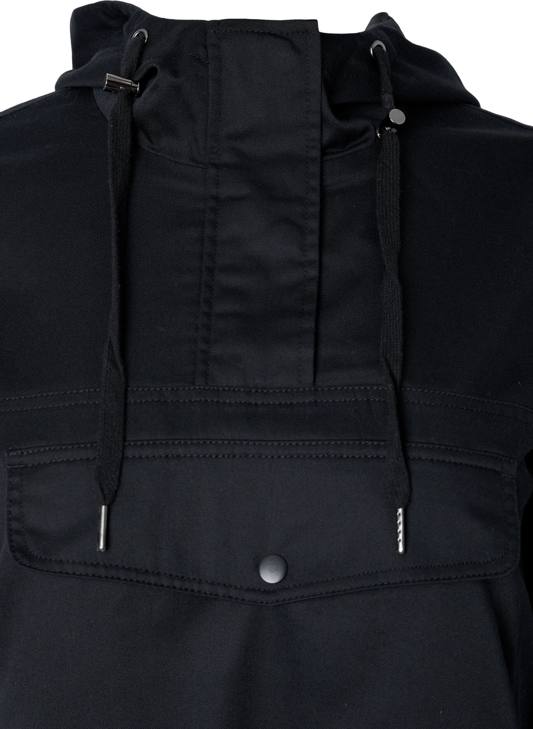 Zizzi Anorak mit Kapuze und Taschen, Black, Packshot image number 2