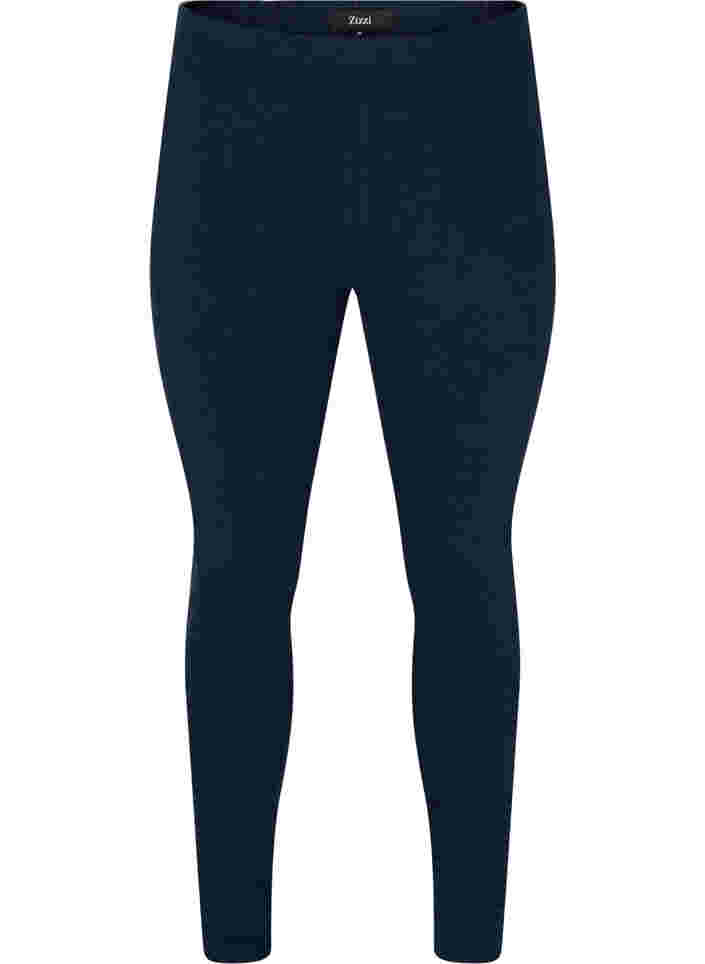Einfarbige Leggings mit Print, Dark Sapphire, Packshot image number 0