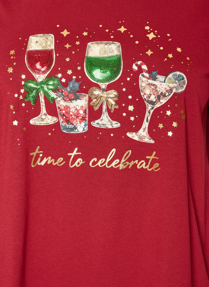 Weihnachts-T-Shirt aus Bio-Baumwolle, Rot, Packshot image number 2