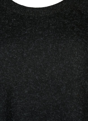 Gestrickter Melange-Pullover mit Perlenknöpfen an den Seiten	, Dark Grey Melange, Packshot image number 2