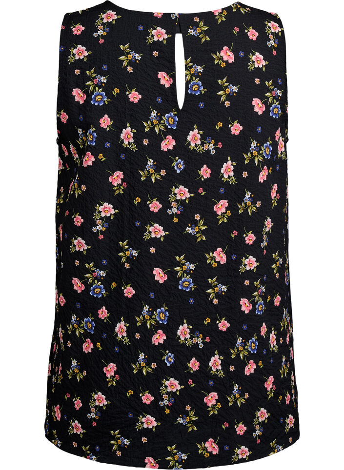 FLASH – Ärmelloses Top mit Struktur, Schwarz, Packshot image number 1