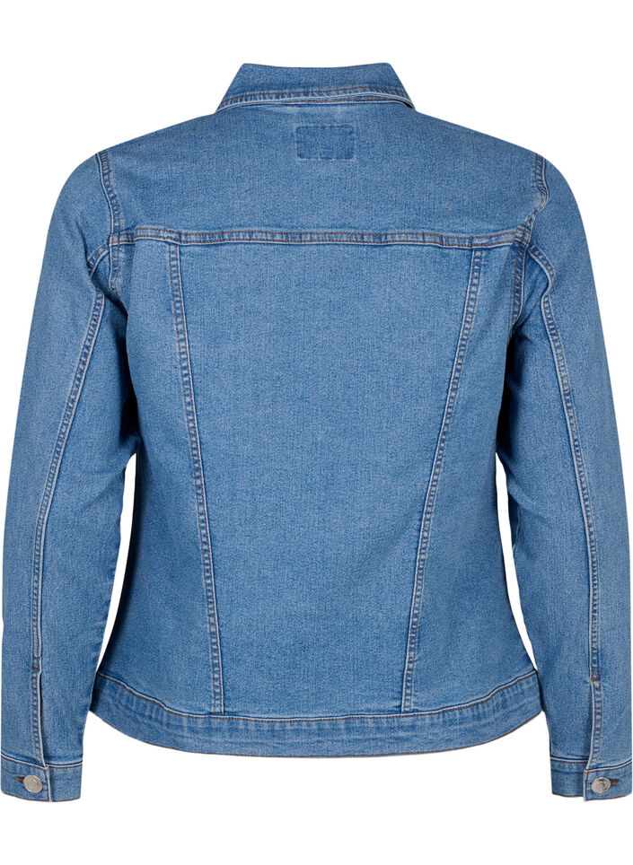 FLASH - Denim-Jacke aus elastischer Baumwollmischung, Blau, Packshot image number 1