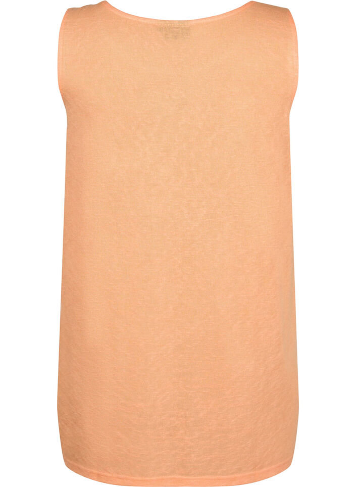 Top mit Struktur und Rundhalsausschnitt, Mock Orange, Packshot image number 1