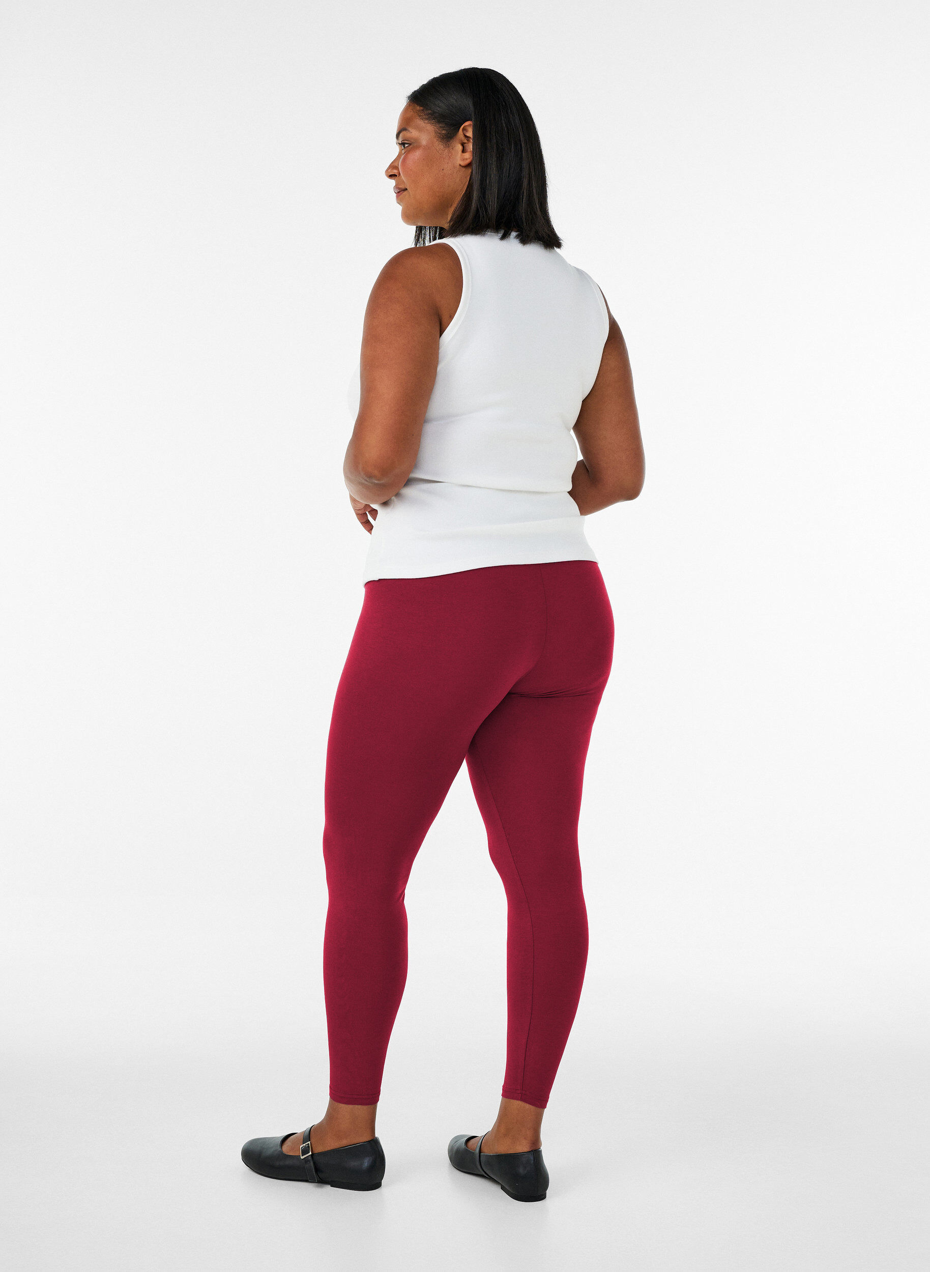 ZizziBasic-Leggings aus Viskose, Rot, Model image number 2