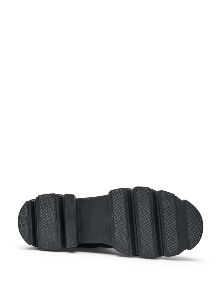 Chelsea-Boot mit chunky Sohle und gerippten Eins&auml;tzen, Schwarz, Packshot image number 5