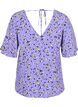 Geblümte Viskosebluse mit Schnurdetail, Lilac Flower Print, Packshot image number 1