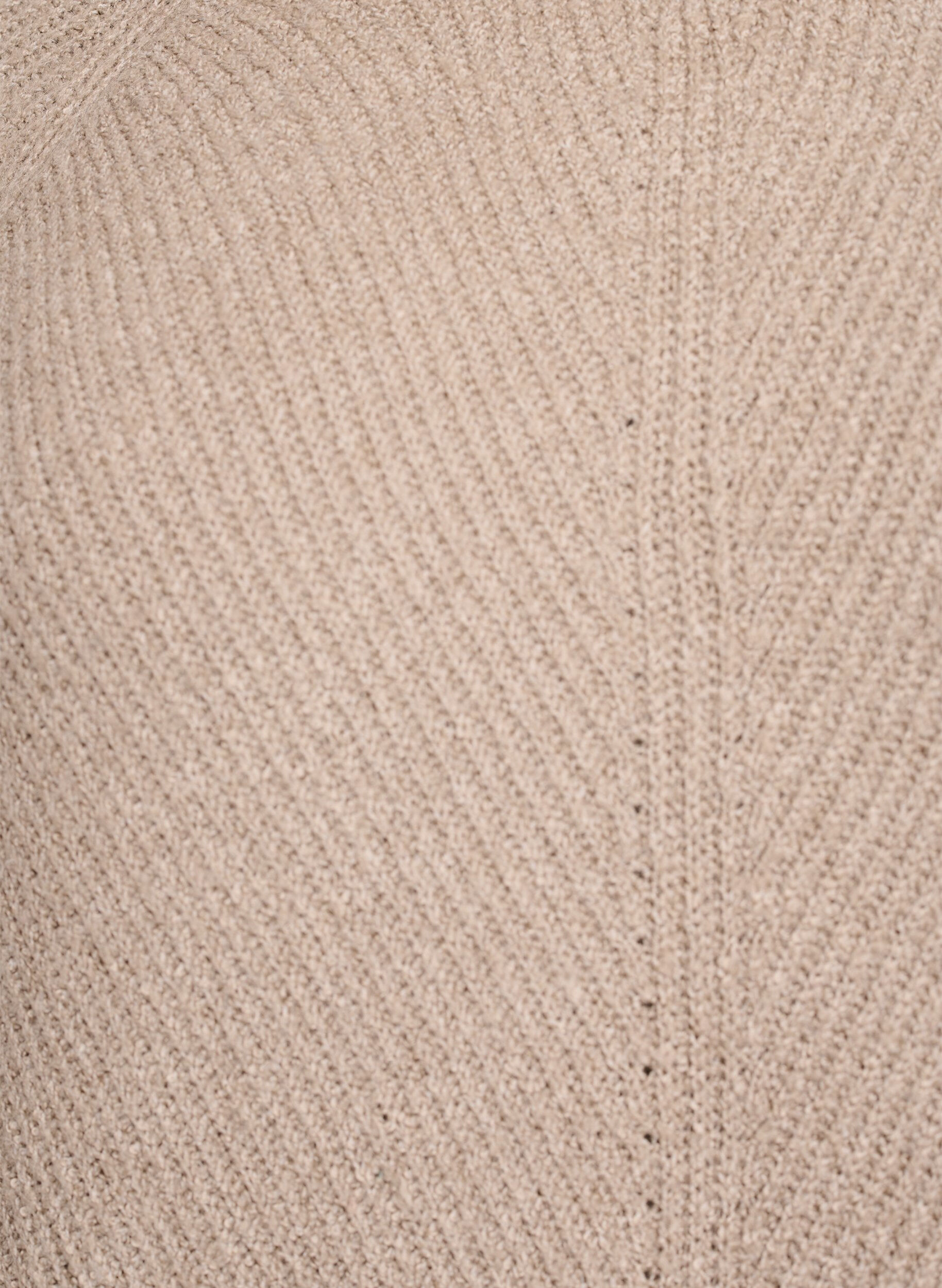 Zizzi Strickpullover mit diagonalem Muster und Raglan&auml;rmeln, Beige, Packshot image number 2