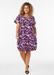 Kurz&auml;rmliges Baumwollkleid mit Aufdruck, Schwarz, Model image number 1