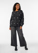 Strickjacke mit Punktmuster, Grau, Model image number 1