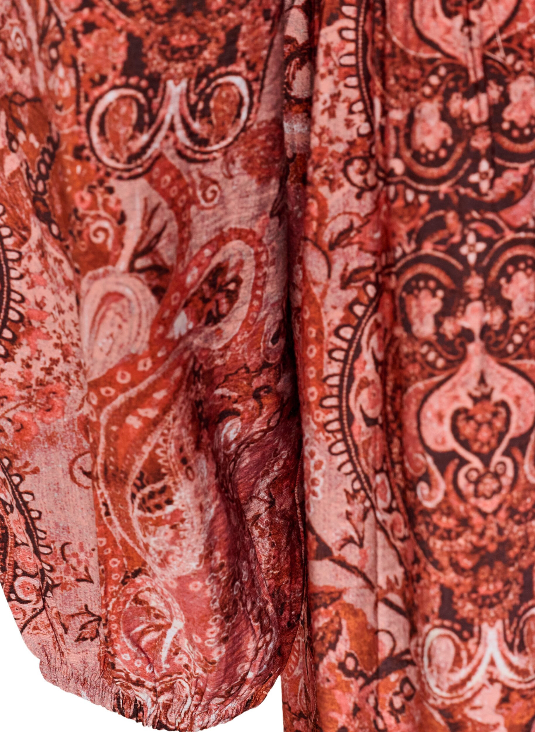 ZizziMidi-Kleid aus Viskose mit Paisleymuster, Orange, Packshot image number 3