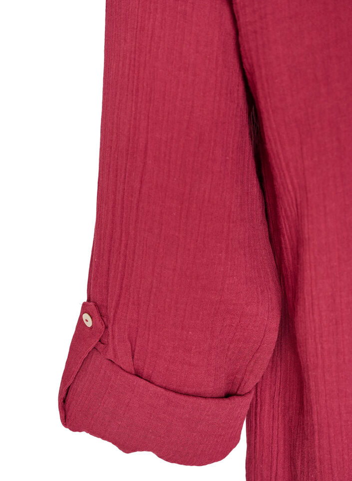 Bluse aus Baumwollmusselin mit Lochstickerei, Rot, Packshot image number 3