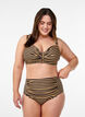 Bikinioberteil mit B&uuml;gel und Muster, Braun, Model image number 1