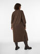 Strickkleid mit Rollkragen und Schlitzen, Braun, Model image number 1