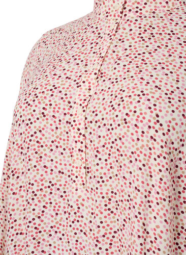 Gepunktetes Kleid aus Viskose mit Knöpfen, Rose Dot AOP, Packshot image number 2