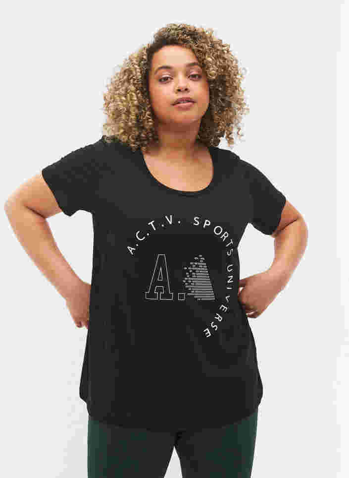 Trainings-T-Shirt mit Print, Black A.C.T.V, Model