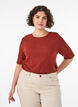 Bluse aus geripptem Jersey mit kurzen &Auml;rmeln, Rot, Model image number 0