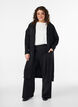Lange, offene Strickjacke mit Taschen, Schwarz, Model image number 0