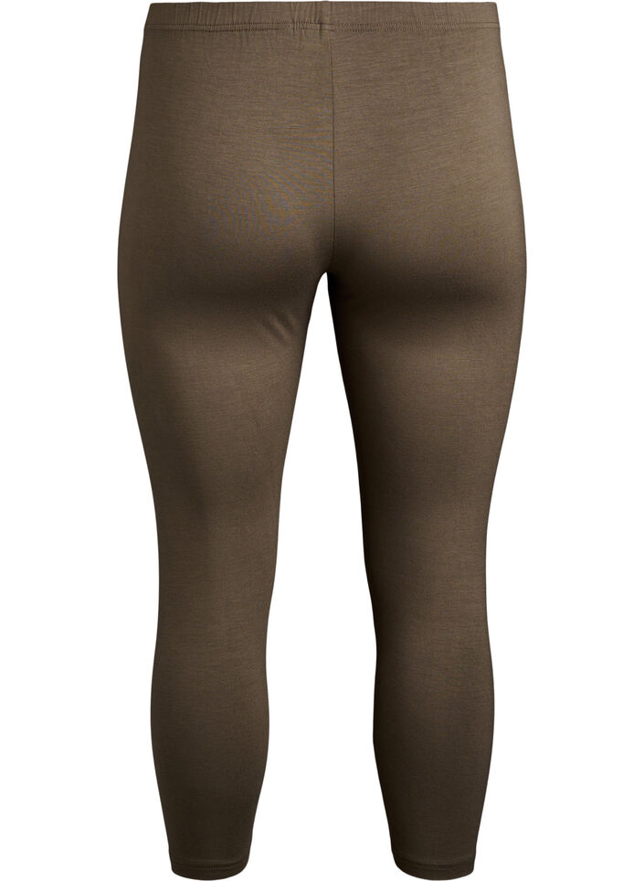 Basic 3/4-Leggings aus Viskose, Grün, Packshot image number 1