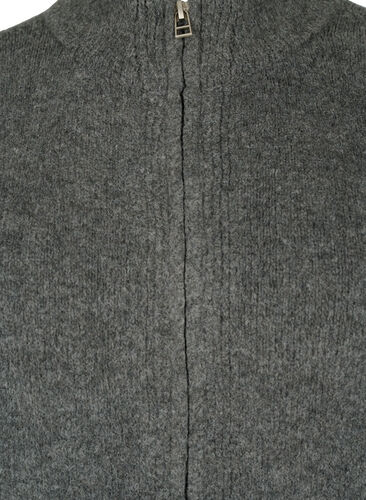 Strickjacke mit Reißverschluss und Taschen, Dark Grey Melange, Packshot image number 2