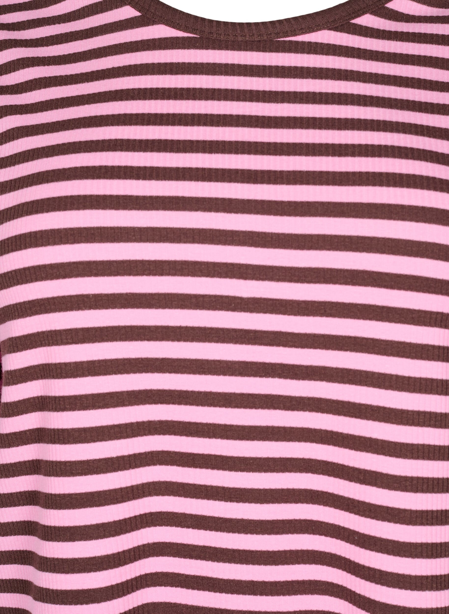 ZizziGestreifte Bluse mit langen &Auml;rmeln, Pink, Packshot image number 2