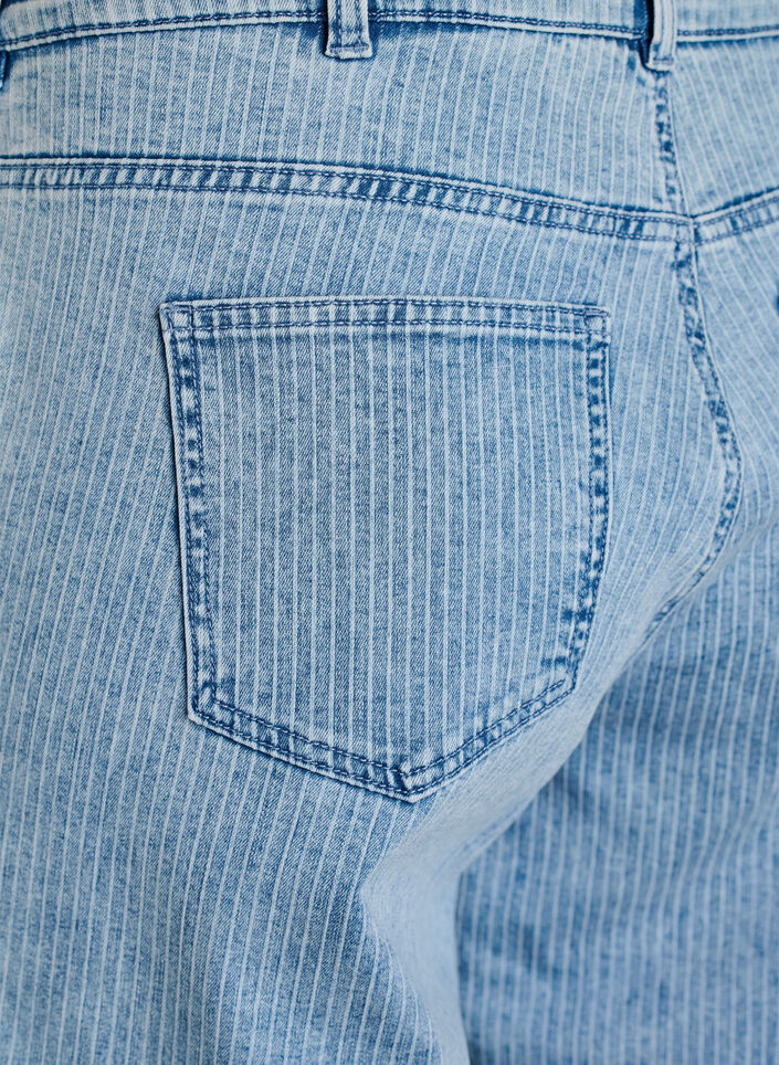Culotte-Jeans mit Nadelstreifen und weitem Bein, Blau, Packshot image number 3