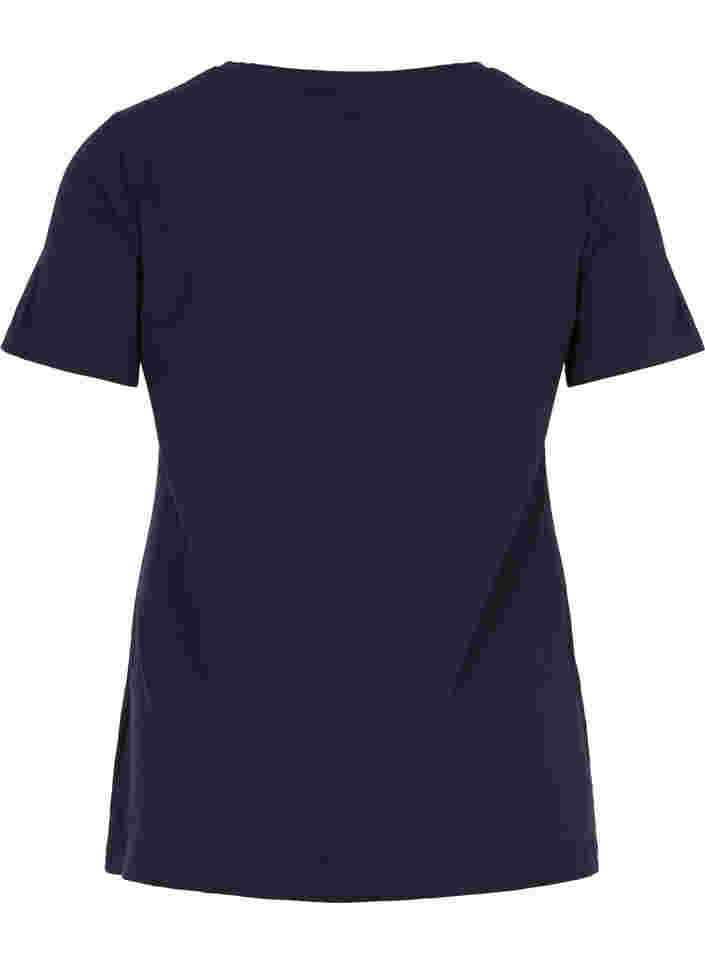 Einfarbiges basic T-Shirt aus Baumwolle, Night Sky, Packshot image number 1