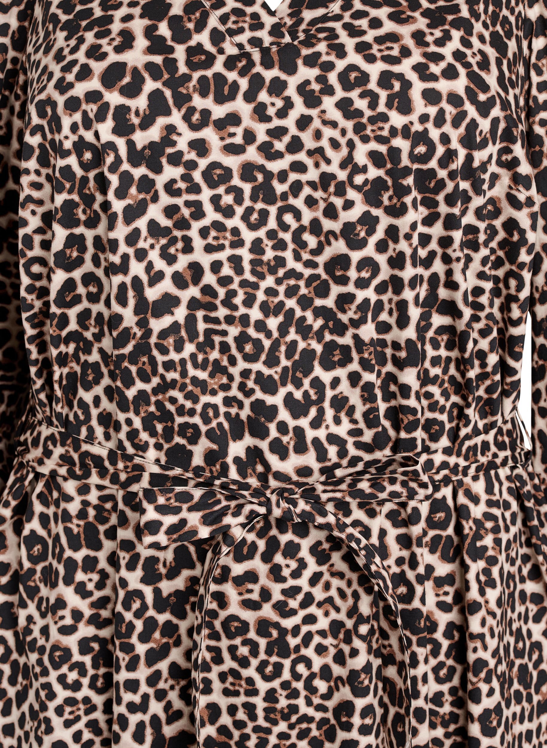 Zizzi Kleid aus Bio-Baumwolle mit Bindeg&uuml;rtel, Braun, Packshot image number 2