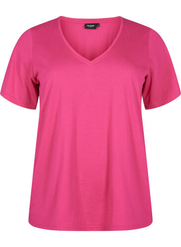 FLASH - T-Shirt mit V-Ausschnitt, Raspberry Rose, Packshot image number 0
