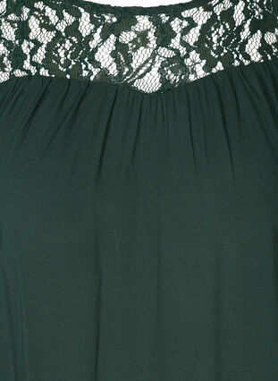Langarm Bluse aus Viskose mit Spitze, Darkest Spruce, Packshot image number 2