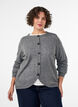 Strickjacke mit Kn&ouml;pfen und abgerundeter Vorderseite, Grau, Model image number 0