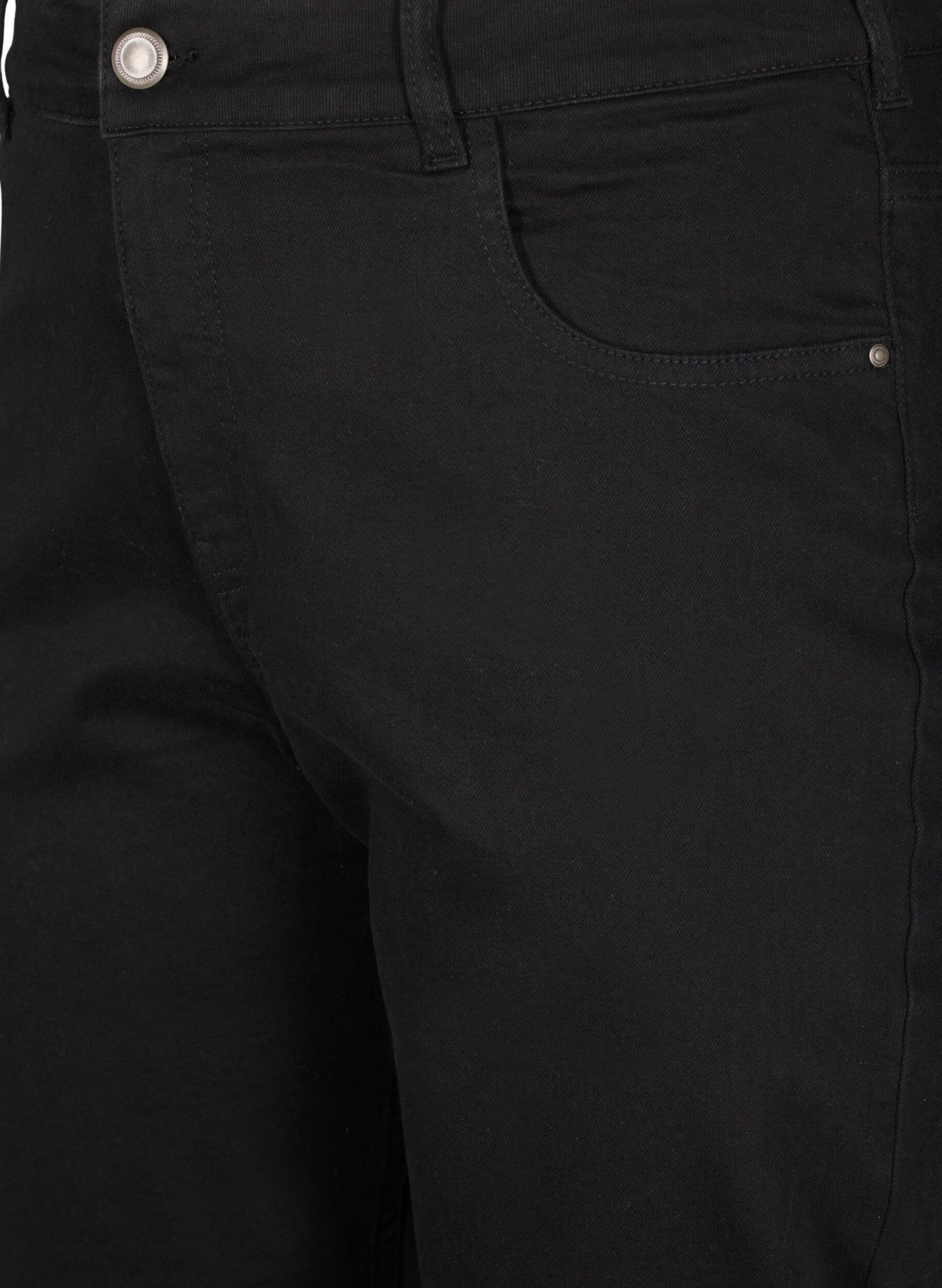 ZizziGek&uuml;rzte Vera Jeans mit geradem Bein, Schwarz, Packshot image number 2