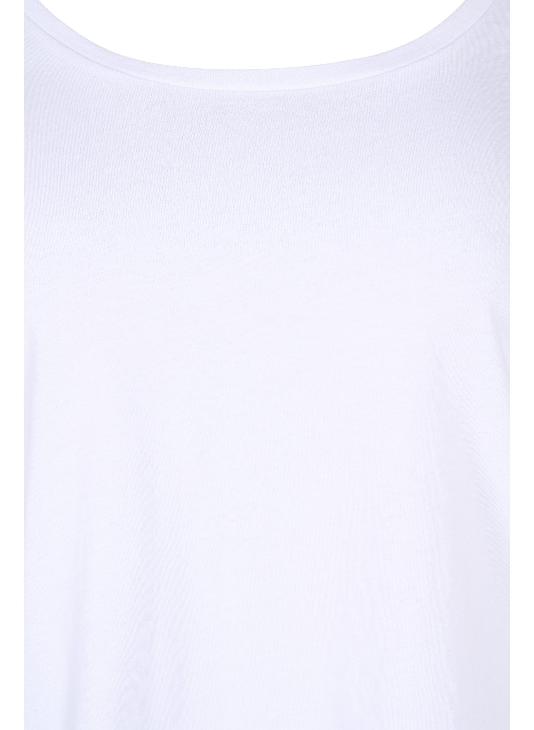 Zizzi 2er-Pack Basic-Bluse aus Baumwolle, Navy B/B White, Packshot image number 3
