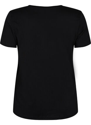 Sport-T-Shirt aus Baumwolle mit Aufdruck, Black w. inhale logo, Packshot image number 1