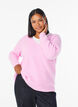 Strickbluse mit V-Ausschnitt und Raglan&auml;rmeln, Pink, Model image number 0