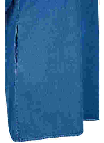 Tunika aus Denim mit V-Ausschnitt, Medium Blue Denim, Packshot image number 3