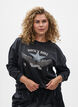 Sweatshirt in verwaschener Optik mit Statement-Print, Grau, Model image number 0