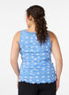 Oberteil mit Aufdruck und Spitzenborte, Blau, Model image number 2